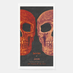 Gothic Skull Orange Black Halloween Napkin