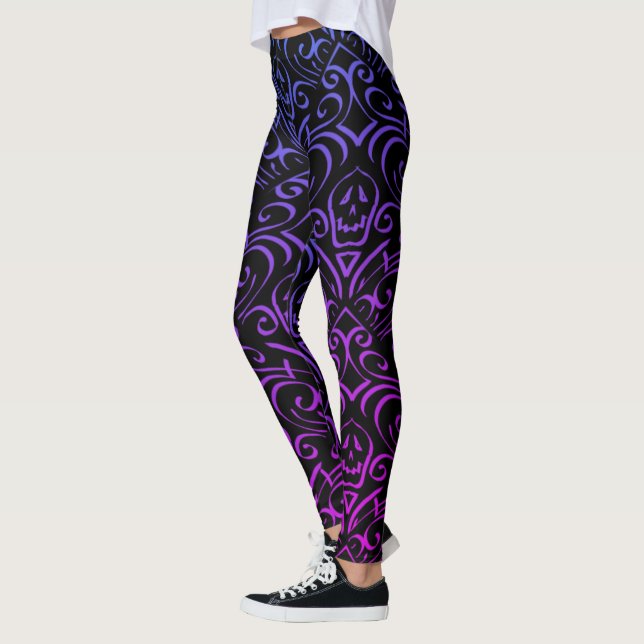 Gothic Skull Pattern Leggings (Left)