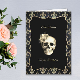 Gothic Skull Personalised Birthday Card