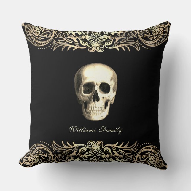 Gothic Skull Personalised Cushion (Front)