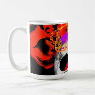 Gothic Skull Red Roses Coffee Mug