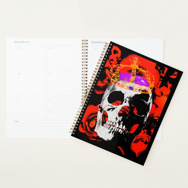 Gothic Skull Red Roses Planner (Display)