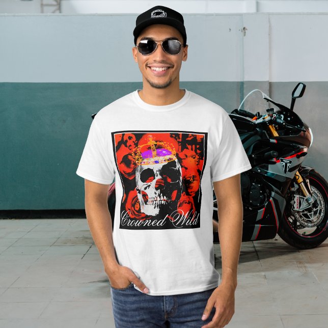 Gothic Skull Red Roses T-Shirt (Creator Uploaded)