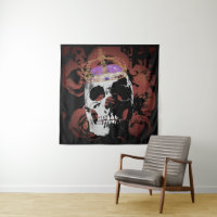Gothic Skull Red Roses