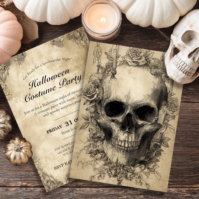 Gothic Skull & Roses Art Invitation (Creator Uploaded)