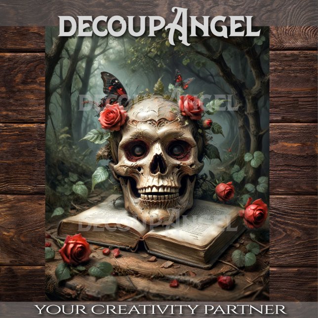 Gothic Skull & Roses - Decoupage Tissue Paper (Creator Uploaded)