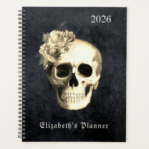 Gothic Skull Roses Personalised 2026 Planner