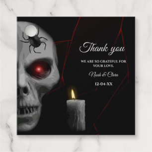 Gothic Skull Spider Candle - Dark Moody Halloween  Favour Tags