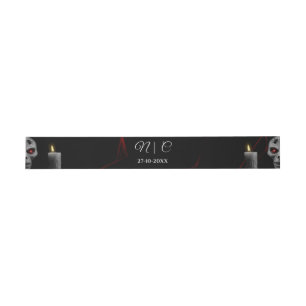 Gothic Skull Spider Candle - Dark Moody Halloween  Invitation Belly Band