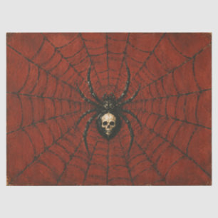 Gothic Skull Spider Red Web Decoupage Tissue Paper
