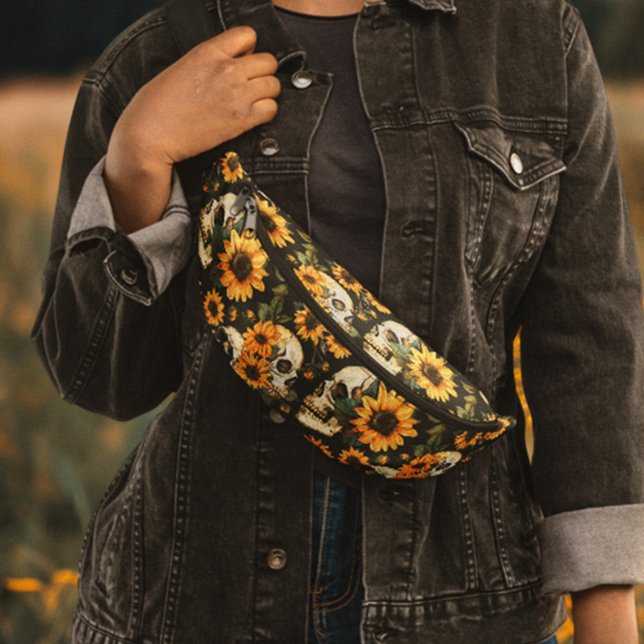Gothic Skull & Sunflower Summer Bum Bags (Creator Uploaded)