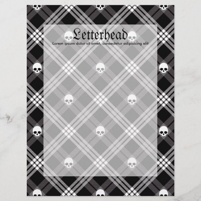 Gothic Skull Tartan Plaid (Front)