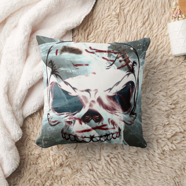Gothic Skull Throw Pillow (Blanket)