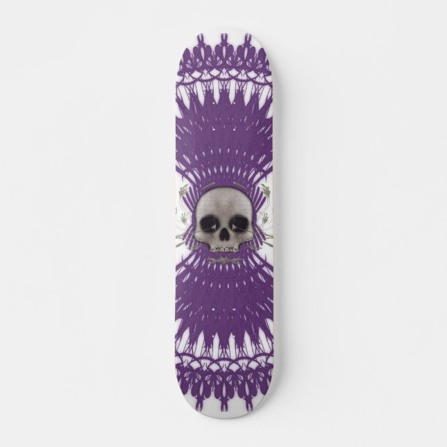 Gothic Skull Tribal Fractal Design: Skateboard #7 (Front)