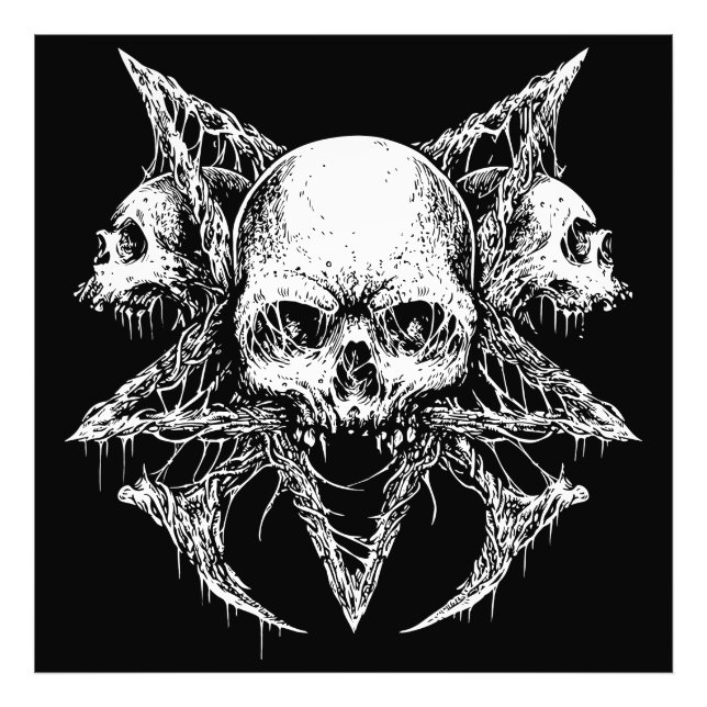 Gothic Skull Trio Photo Print (Front)