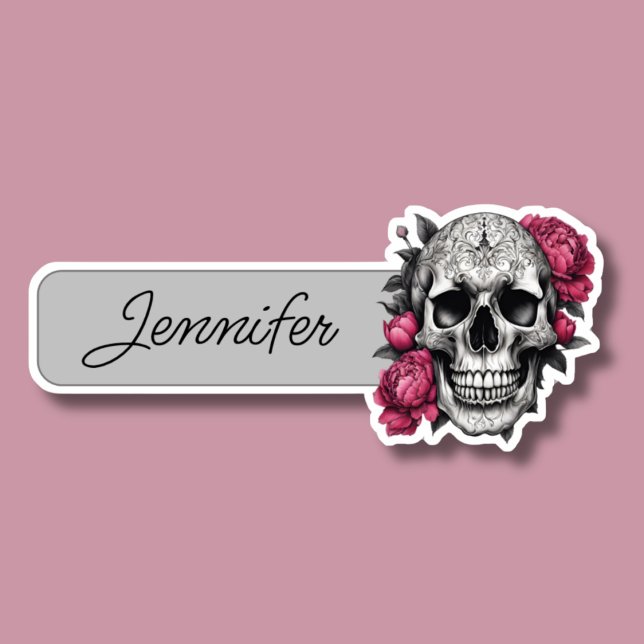 Gothic Skull with Pink Peonies ID  (Creator Uploaded)