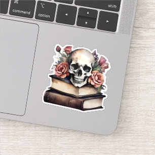 Gothic Skull with Roses and Books Waterproof