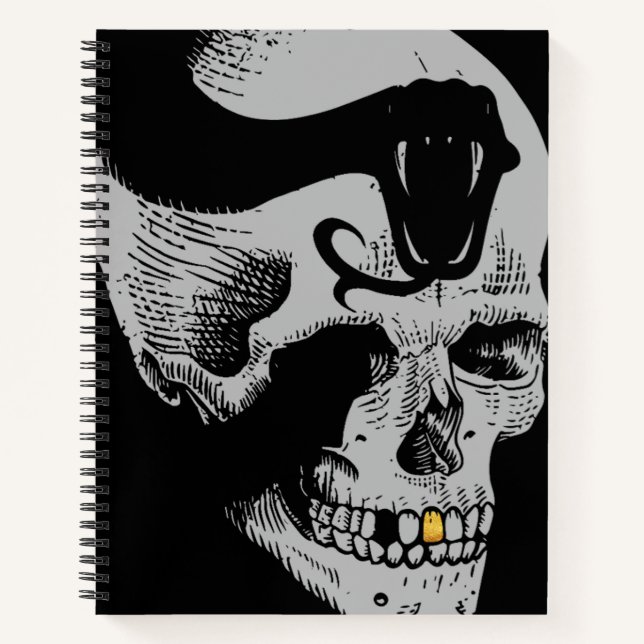 Gothic Skull with Snake Notebook (Front)