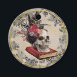 Gothic Skull with Vintage Floral Headdress Favour Tags<br><div class="desc">Gothic Skull with Vintage Floral Headdress Napkin Best Halloween,  birthday,  and wedding party napkins for a Gothic Theme. 
Please check our Store - Celebration_House for other supplies of the same theme.</div>