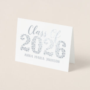 Gothic Skulls 2024 Silver Foil Graduation Card