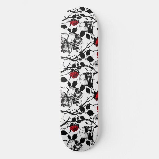Gothic Skulls and Roses Skateboard (Front)