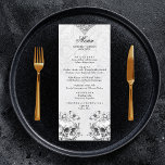 Gothic Skulls Black & White Wedding Moody Menu<br><div class="desc">'til death do us part - black and white tarot wedding invitations! Gothic vibes, skeletons in the front, and all of the important details at the back. Invitation resembles a lovers tarot card and is a perfect addition to a gothic, moody, spiritual wedding. Check out the rest of the collection...</div>