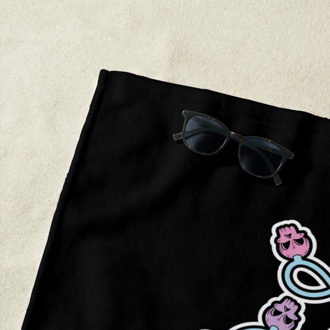 Gothic Skulls Christmas Tree Beach Towel (In Situ)