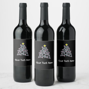 Gothic Skulls Christmas Tree Bottle Labels