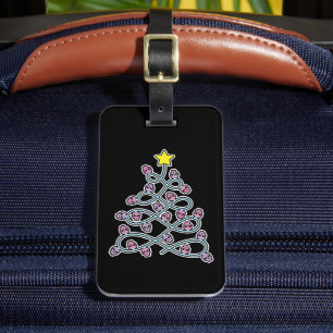 Gothic Skulls Christmas Tree Luggage Tag