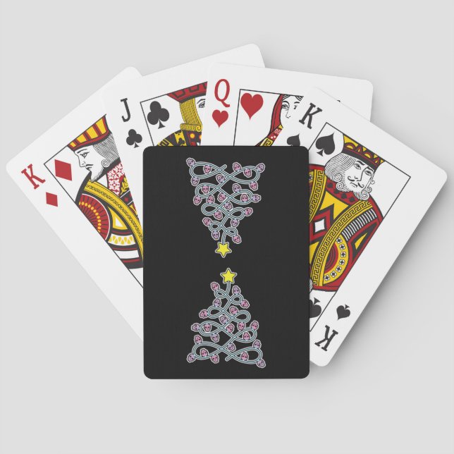 Gothic Skulls Christmas Tree Playing Cards (Back)