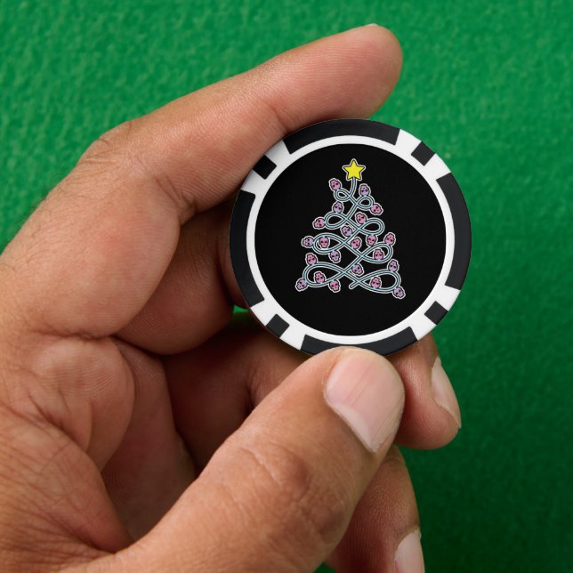 Gothic Skulls Christmas Tree Poker Chips (Hand)