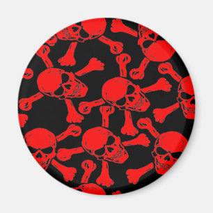 GOTHIC SKULLS CROSSBONES PATTERN MAGNET