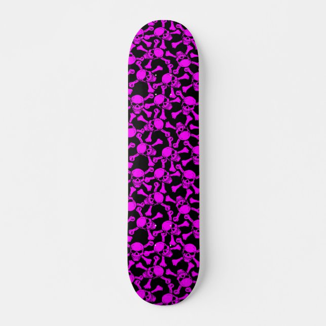 GOTHIC SKULLS CROSSBONES PATTERN SKATEBOARD (Front)