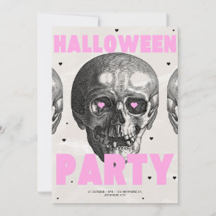 Gothic Skulls Halloween Party Invitation 