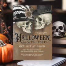 Gothic Skulls in Hats Halloween Costume Party