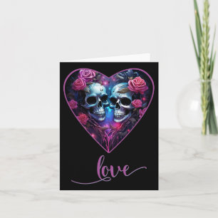 Gothic Skulls Love For Valentine´s Love Rock For M Card