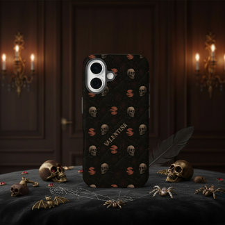 Gothic Skulls & Ravens Dark Halloween iPhone 16 Case