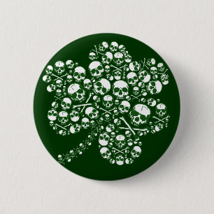 Gothic Skulls Shamrock 6 Cm Round Badge