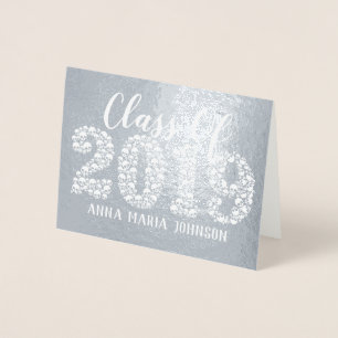 Gothic Skulls Silver Foil Graduation Announcement