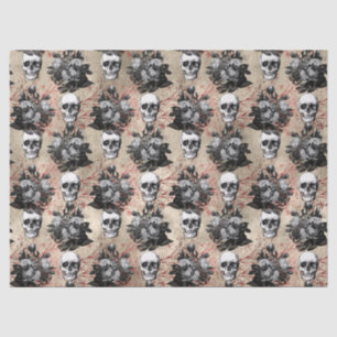 Gothic skulls tiled party tissue paper