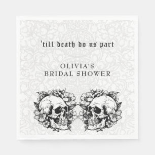 Gothic Skulls till death do us part Bridal Shower  Napkin