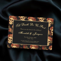 Gothic Skulls Till Death Save the Date Magnet Card