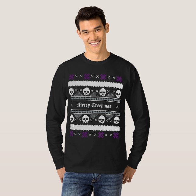 Gothic Skulls Ugly Christmas Sweater (Front Full)