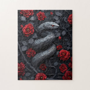 Gothic Snake and Roses Jigsaw Puzzle