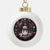 Gothic Snowman Skulls and Roses