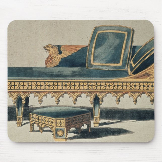 Gothic Sofa from the 'Repository of the Arts' Mouse Pad (Front)