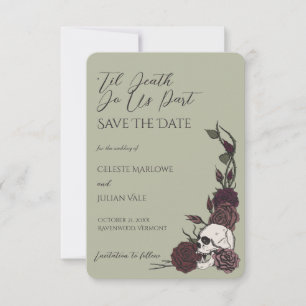 Gothic Spanish Moss Green Save the Date