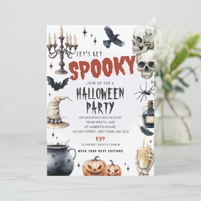 Gothic Spellbound Halloween Party Invite (Standing Front)