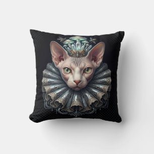 Gothic Sphynx Cat Dark Cottagecore Cushion