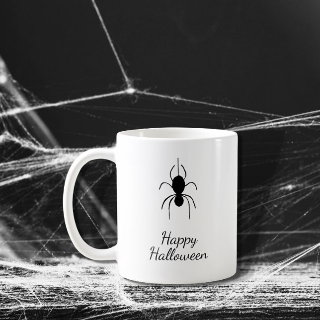 Gothic Spider Halloween Party Simple Black White Coffee Mug (Creator Uploaded)